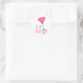 5.00 uur ronde sticker (Tas)