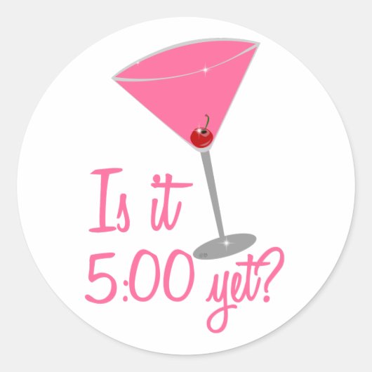 5.00 uur ronde sticker (Voorkant)