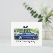 5.0 Mustang Briefkaart (Staand voorkant)