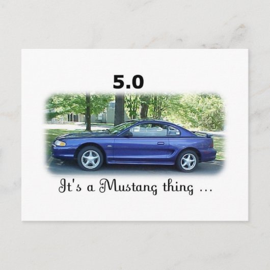 5.0 Mustang Briefkaart (Voorkant)