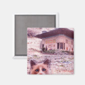 5,1 cm vierkante magneet kat (Voorkant / Achterkant)