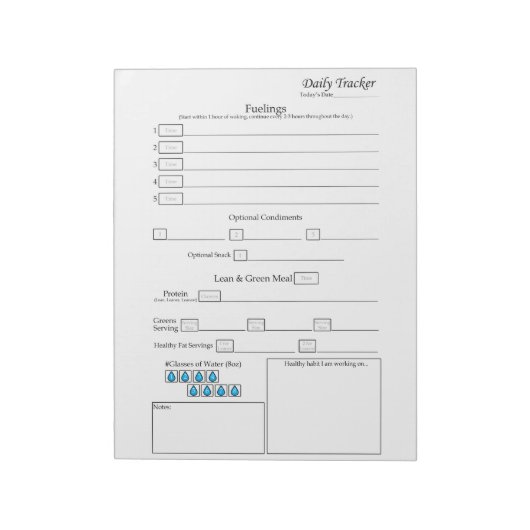 5 - 1 Dagelijkse voedseltracker Notitieblok (Gedraaid)