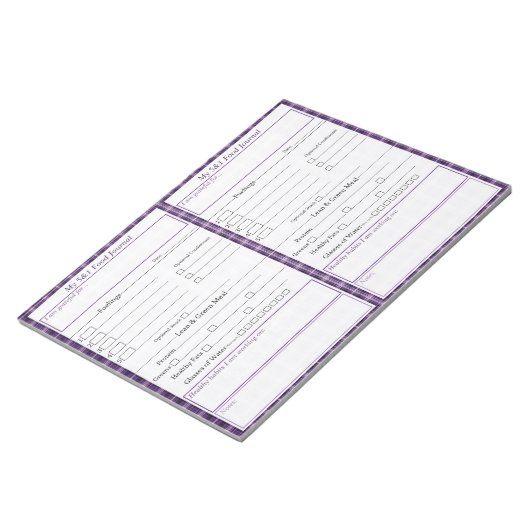 5 - 1 Pages du journal des aliments Bloc-notes (Incliné)