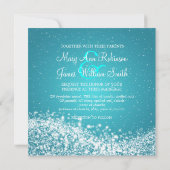 5,25-inch Elegant Wedding Sparging Wave Blue Kaart (Achterkant)