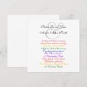5,25-inch Sq. Gay Wedding Rainbow LGBT Pride Basic Kaart (Voorkant / Achterkant)