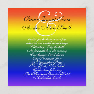 5,25-inch Sq. Gay Wedding Rainbow LGBT Pride Basic Kaart