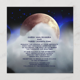 5,25 x 5,25-inch Space Planets Wedding Invitation Kaart