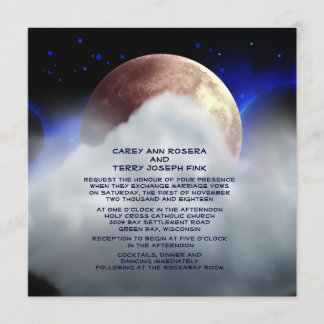 5,25 x 5,25-inch Space Planets Wedding Invitation Kaart