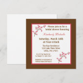 5,25 x 5,25 Invitation Brown de Fête de l'mariée d (Devant / Derrière)