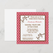 5.25x5.25 Brn Pink Polkadots Vrijgezellenfeest Uit Kaart (Voorkant / Achterkant)