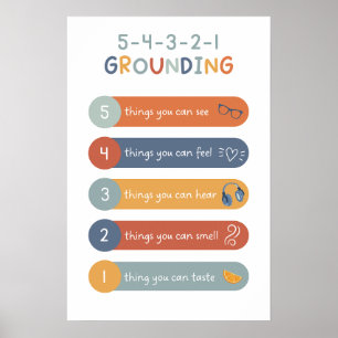 5-4-3-2-1 Grondtechniek Boho Classroom Poster