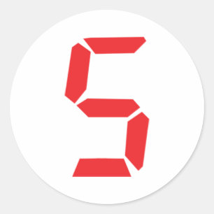 5 5 digitaal alarmnummer ronde sticker