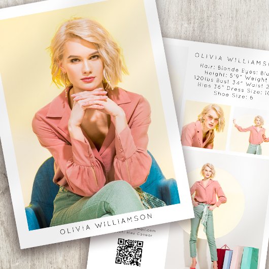 5,5 x 7,5 pouces Moderne 6 Acteurs Photo Carte Com