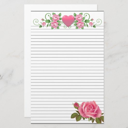 5,5" x 8,5" papeterie rayée (Devant / Derrière)