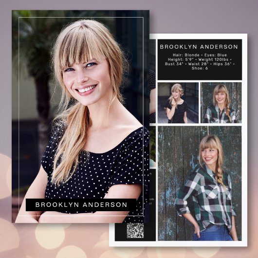 5,5 x 8,5 pouces Moderne 6 Acteur Photo Carte Comp