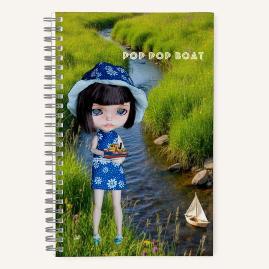5.5x8.5 Journal : Bateau Pop Pop (Recto)