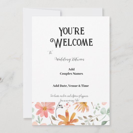 5" * 7" Uitnodigingskaart voor bruiloft Kaart (Achterkant)