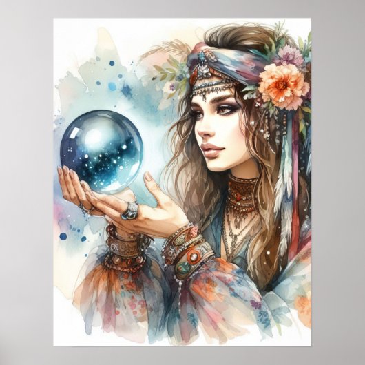 *~* 5 A100 Psychische Boho Gypsy Fortune Teller Poster (Voorkant)