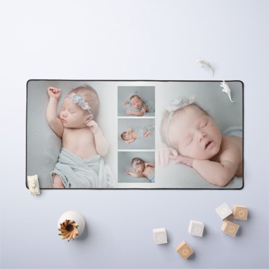 5 Aangepaste Baby Foto's Collage Overlay Bureaumat (Kindertafel)