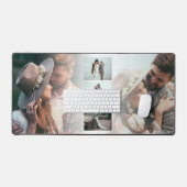 5 Aangepaste Pas getrouwd Foto's Collage Overlay Bureaumat (Keyboard & Muis)
