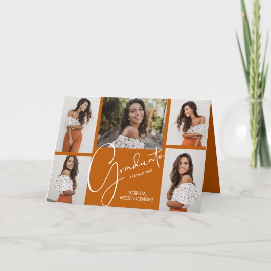 5 Aankondiging van Photo Burnt Oranje Afstuderen (Voorkant)