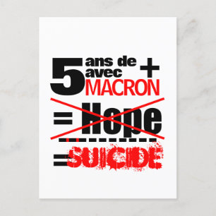 5 ans + Macron = SUICIDE - Carte postale