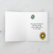 5 ans, une carte de fleurs heureuses (Intérieur)