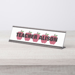5 Apple Teacher  Name Bord Bureau Naambordje