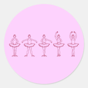 5 balletposities ronde sticker