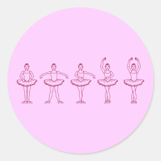 5 balletposities ronde sticker (Voorkant)