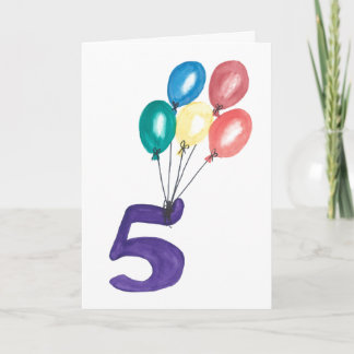 5 Ballons Carte d'anniversaire