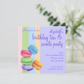 5 bandes de macarons Invitation d'anniversaire (Debout devant)