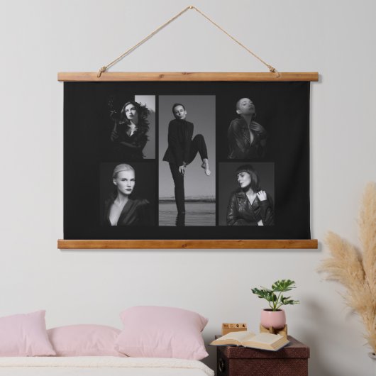 5 bewerkbare fotocollage hangend wandkleed (Slaapkamer)