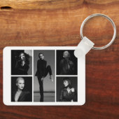 5 bewerkbare fotocollage-Sleutelhanger Sleutelhanger (Voorkant)