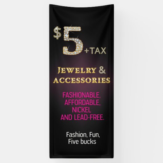 $5 bijoux et bannière d'accessoires (Vertical)