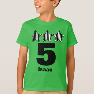 5 Birthday Boy Stars Big Number Aangepaste naam V2 T-shirt