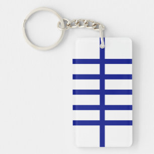 5 Bisected Blue Lines Sleutelhanger