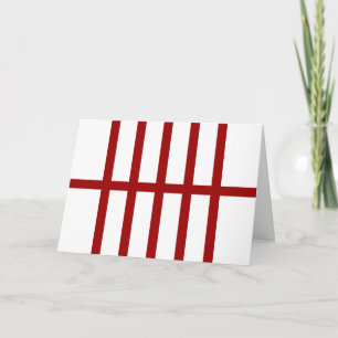 5 Bisected Red Lines Feestdagen Kaart