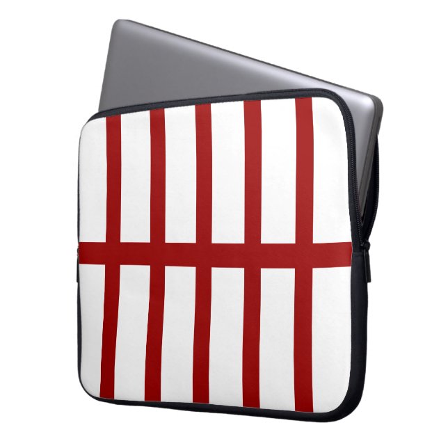 5 Bisected Red Lines Laptop Sleeve (Voorkant Links)