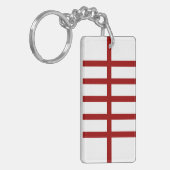5 Bisected Red Lines Sleutelhanger (Voorkant Links)