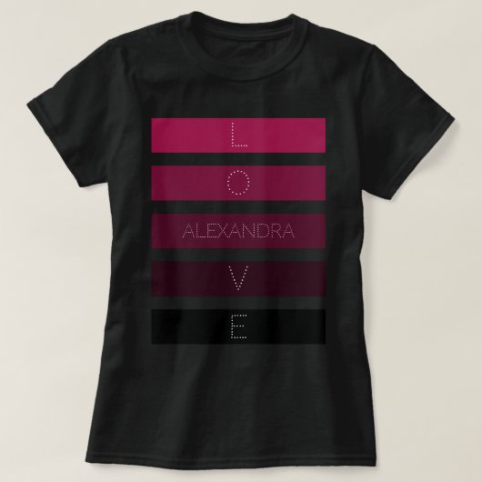5 Black Paars Gradient Stripes Gepersonaliseerd Na T-shirt (Design voorkant)