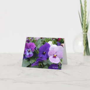 5 Blauwe Paarse lavender Pansies Kaart