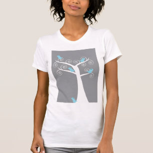 5 Blauwe Vogels in een Boom (Grijs) Shirt