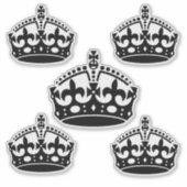 5 Blijf kalm Crown Black Sticker (Voorkant)