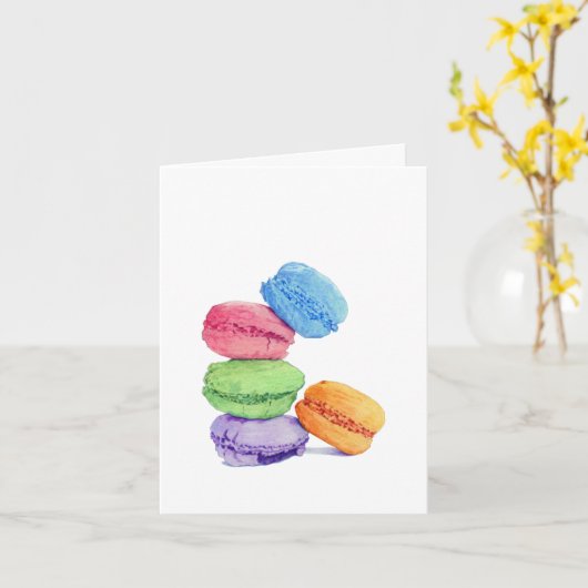 5 cartes Macarons (Fleur jaune)
