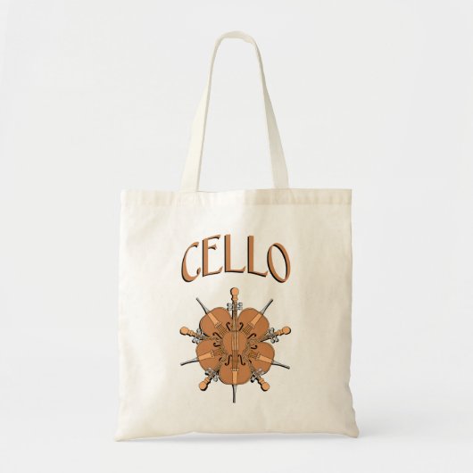 5 cello tekst tote bag (Voorkant)