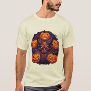 5 Citrouilles & Monstre T-Shirt Halloween - Spooky
