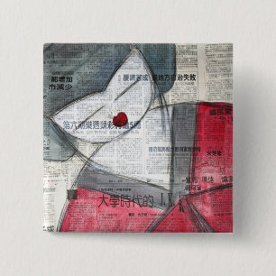 5 Cm badge carré geisha
