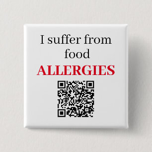 5 Cm Badge carré - Je souffre d'allergies alimentaires 