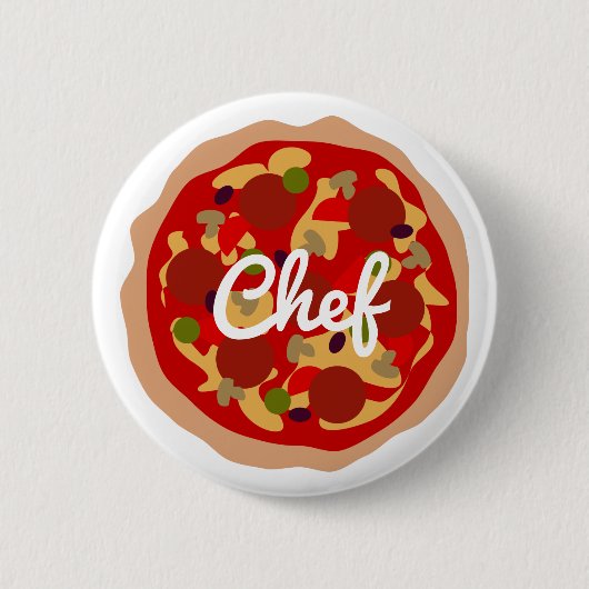 5 Cm Badge nominatif rond de bouton de pinback de chef (Devant)